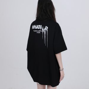 American Retro Short-Sleeve T-Shirt for Women, Summer Loose Fit, Niche Couple Graphic Tee, Vintage-Inspired Mountain Design