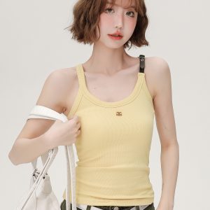 American Retro Spicy Girl Camisole for Women - 2024 Summer Slim-Fit Top in Girly Style