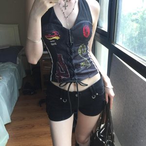 American Retro Spicy Girl Halter Top - Summer Asymmetrical Jersey Tank Top, Slim Fit Stylish Design