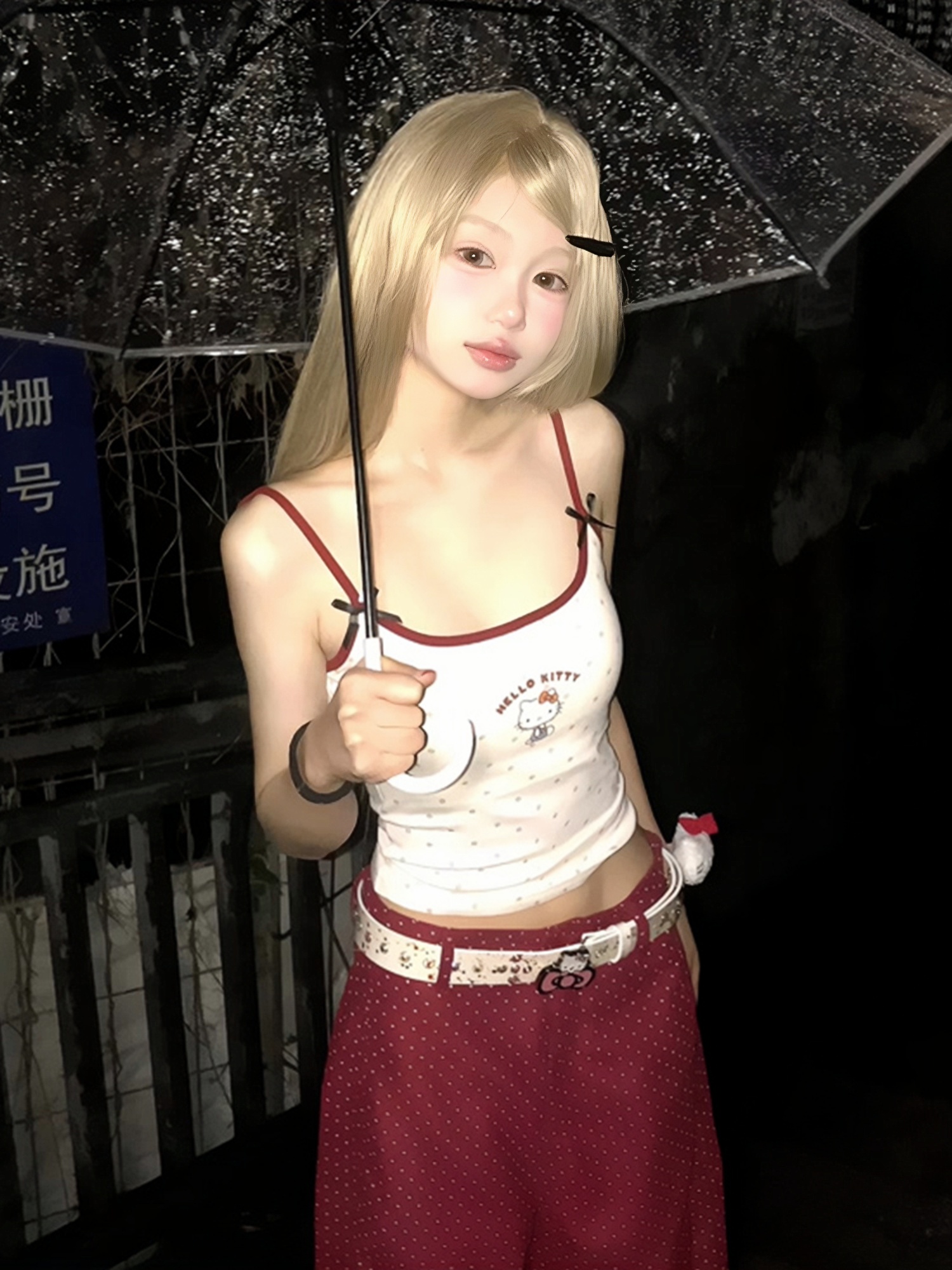 American Retro Spicy Girl Summer Hello Kitty Color-Blocking Slim-Fit Tank Top - Trendy 90s Y2K Style for Fashion Lovers American Retro Spicy Girl Summer Hello Kitty Color-Blocking Slim-Fit Tank Top - Trendy 90s Y2K Style for Fashion Lovers