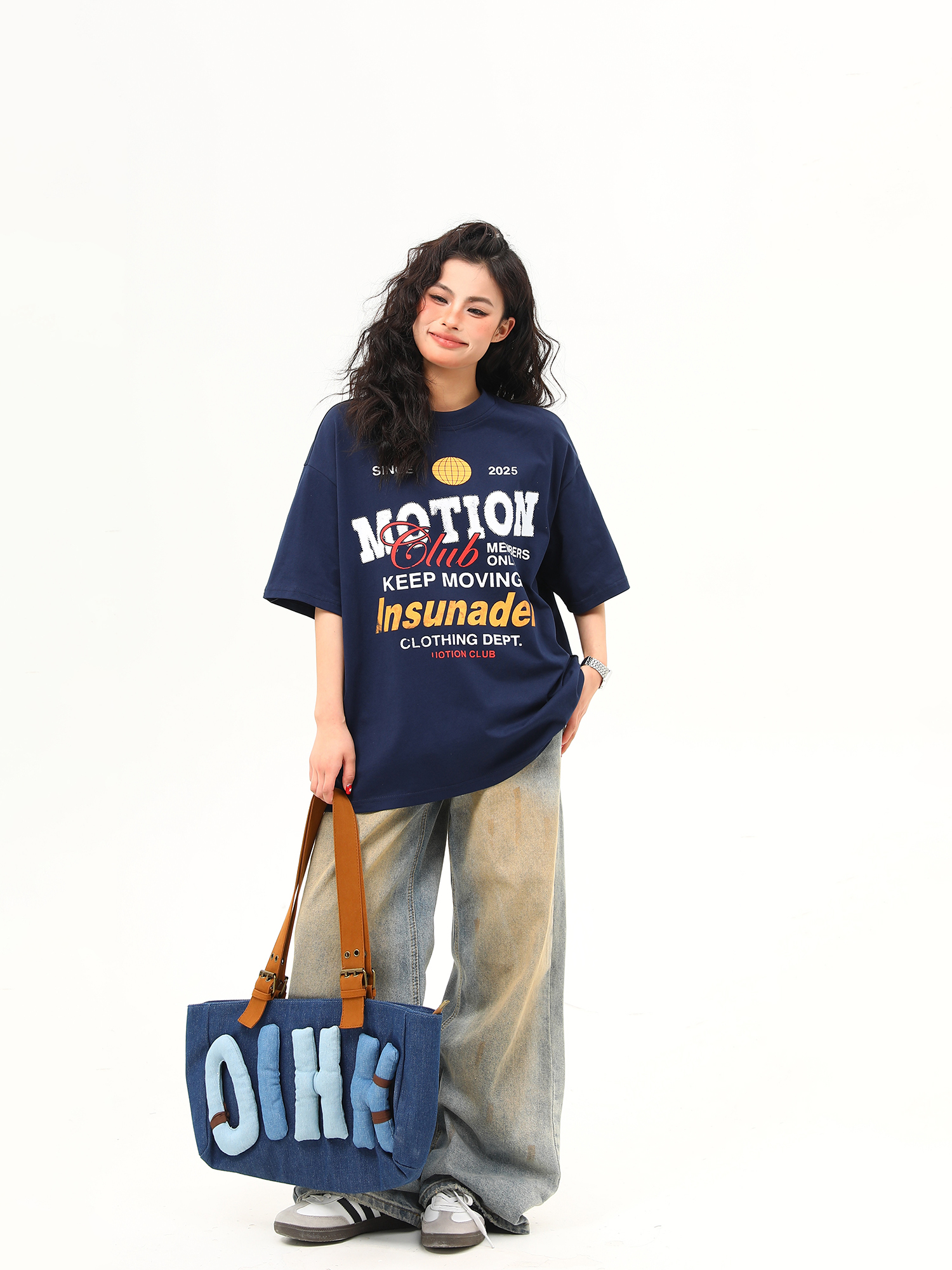 American Retro Sports Style Letter Print Short-Sleeve T-Shirt for Men and Women - Summer Versatile Couple Top American Retro Sports Style Letter Print Short-Sleeve T-Shirt for Men and Women - Summer Versatile Couple Top