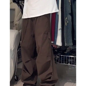 American Retro Wide-Leg Cargo Pants for Women - Loose Versatile Straight Casual Pants, 90s Jazz Dance Style