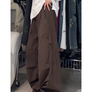 American Retro Wide-Leg Cargo Pants for Women - Loose Versatile Straight Casual Pants, 90s Jazz Dance Style