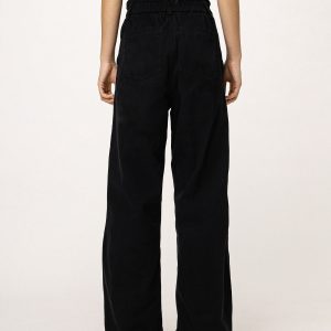 American-Style Black Straight-Leg Casual Pants for Women - Versatile Commuting Trousers - Cleanfit Long Pants