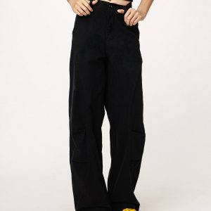 American-Style Black Straight-Leg Casual Pants for Women - Versatile Commuting Trousers - Cleanfit Long Pants