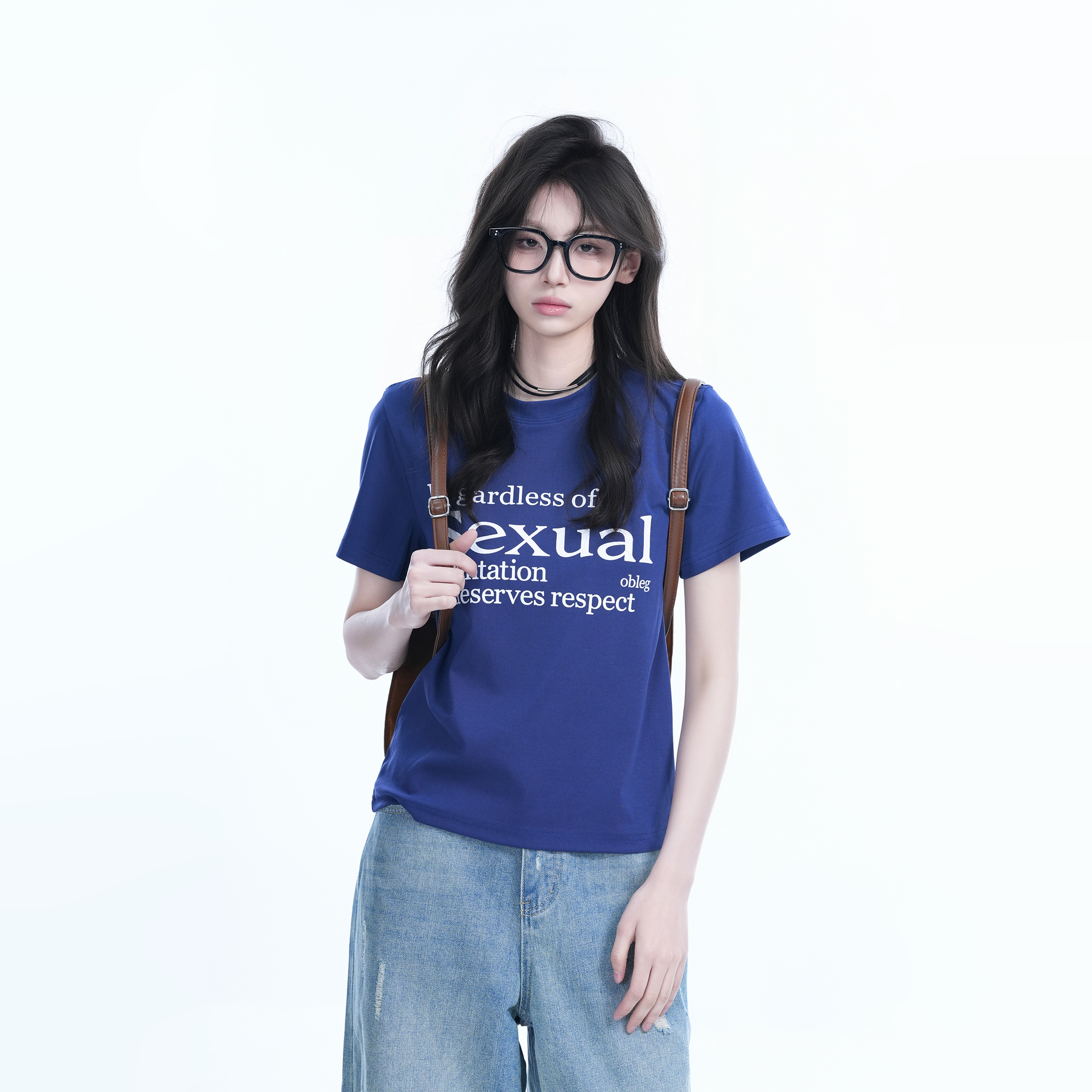 American Style Heavy-Duty Washed Gradient Short Sleeve T-Shirt for Women - Oversized Loose Fit Tee