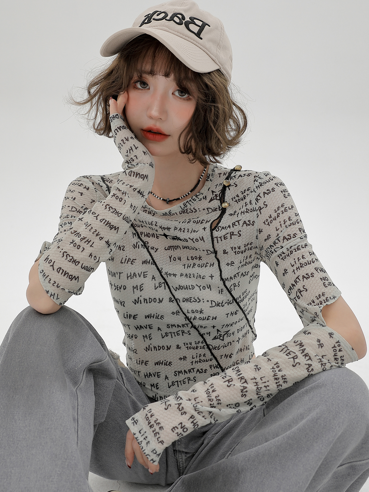 American-Style Long-Sleeve Cropped T-Shirt for Women - Sweet Cool Letter Print, Spicy Girl Fashion, 2024 Trendy Look American-Style Long-Sleeve Cropped T-Shirt for Women - Sweet Cool Letter Print, Spicy Girl Fashion, 2024 Trendy Look