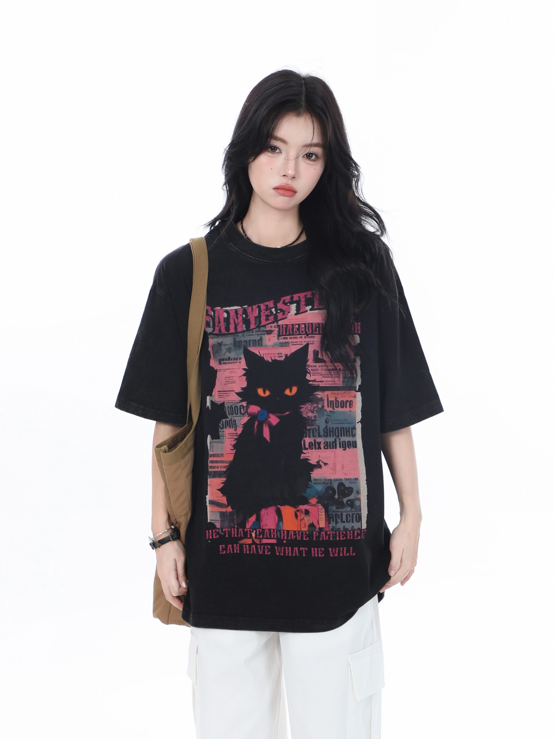 American-Style Oversized Heavy-Duty Washed Short Sleeve T-Shirt for Women - Summer Pure Cotton Loose Fit Trendy Top American-Style Oversized Heavy-Duty Washed Short Sleeve T-Shirt for Women - Summer Pure Cotton Loose Fit Trendy Top