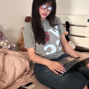 American Style Oversized Short Sleeve Women's Summer Heart Letter Print Loose Round Neck T-Shirt | High Street Fashion