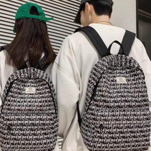 American-Style Printed Backpack for Students - Large Capacity Sports Book Bag for Boys, Trendy High School Essentials