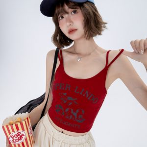 American-Style Printed Camisole for Women - Summer 2023 Niche Design, Trendy Short Spicy Girl Top