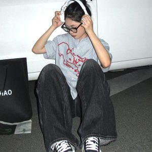 American Style Short Sleeve Rabbit Print Striped Shirt Jacket for Women - Summer Casual Couple Top, Trendy Niche Fashion