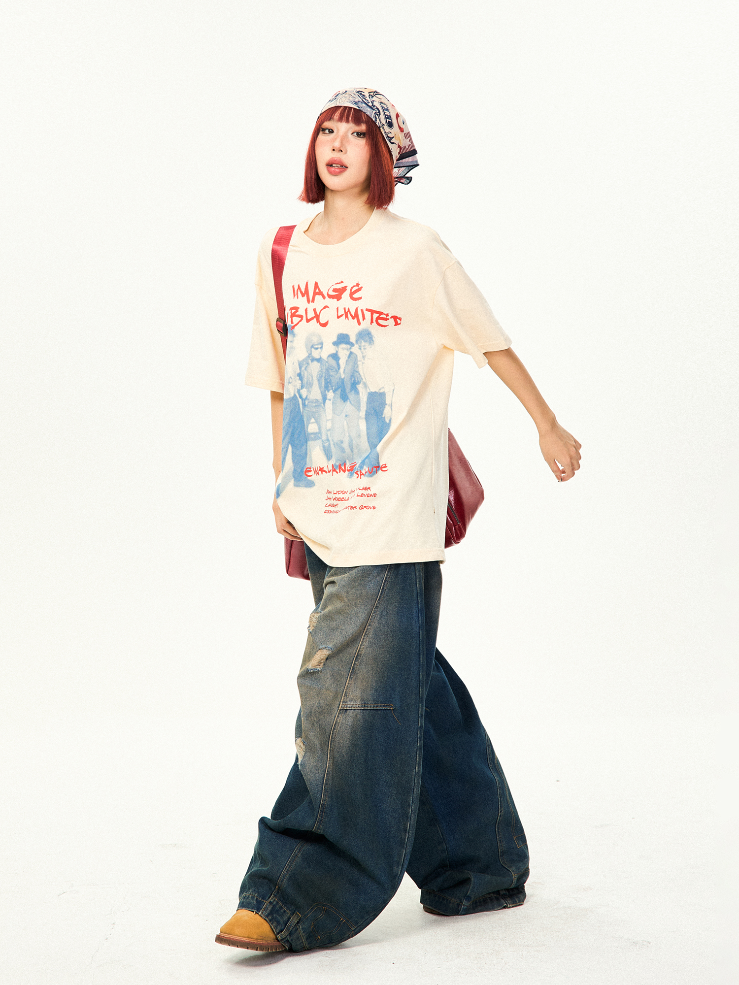 American Vintage Character Print Short Sleeve T-Shirt for Women - Casual Loose Summer Top, Retro 90s Style American Vintage Character Print Short Sleeve T-Shirt for Women - Casual Loose Summer Top, Retro 90s Style