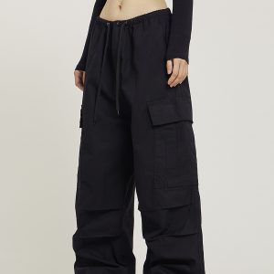 American Vintage Khaki Loose Straight Leg Casual Work Pants for Men and Women - Summer Wide Leg Slightly Flared 90s Style