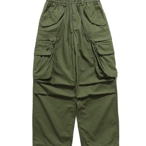 American Vintage Lace-Up Stacked Cargo Pants for Men and Women | Unisex Straight Casual Style | Trendy 90s Inspired Fashion