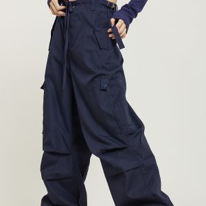 American Vintage Multi-Pocket Loose Straight-Leg Cargo Pants for Men and Women - Casual Paratrooper Style Trousers