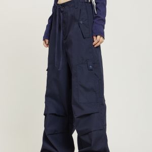 American Vintage Multi-Pocket Loose Straight-Leg Cargo Pants for Men and Women - Casual Paratrooper Style Trousers