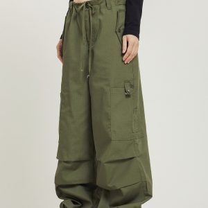 American Vintage Multi-Pocket Loose Straight-Leg Cargo Pants for Men and Women - Casual Paratrooper Style Trousers