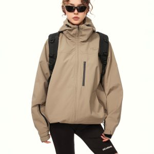 American Vintage Outdoor Windproof Soft Shell Jacket for Women - Casual Spring & Autumn Coat, 2025 Fashion