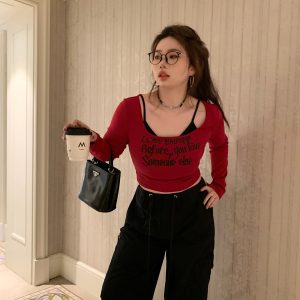 American Vintage Printed Short Sleeve T-Shirt - Slightly Chubby Cool Sniper Layered Top for 90s Y2K Style