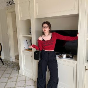 American Vintage Printed Short Sleeve T-Shirt - Slightly Chubby Cool Sniper Layered Top for 90s Y2K Style