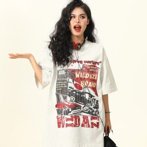 American Vintage Short Sleeve T-Shirt for Men and Women, Trendy Niche Print, 2025 Summer Style, Casual 90s Inspired Tee