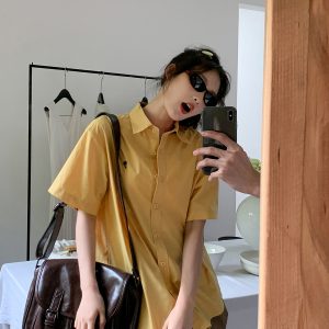 Angel Embroidery Short Sleeve Shirt for Women - Loose Slim Fit Summer Tee in Small Size, Trendy 2025 Style