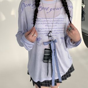 Angel Print Sheer Cover-Up Top - Lightweight Long Sleeve, Loose Fit, Early Autumn Fashion, Perfect for Layering, Trendy Casual Style