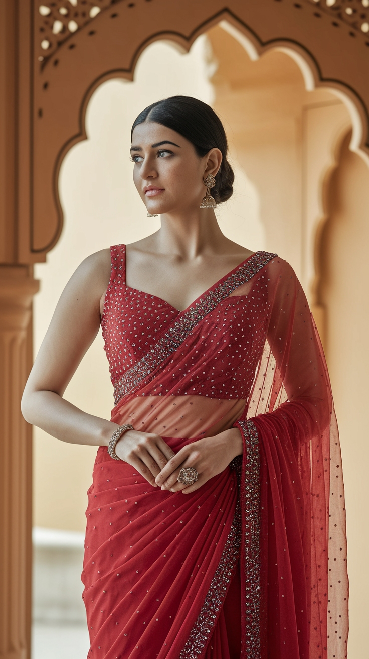 Anushka Sharma Red Saree: Timeless Elegance outfit idea