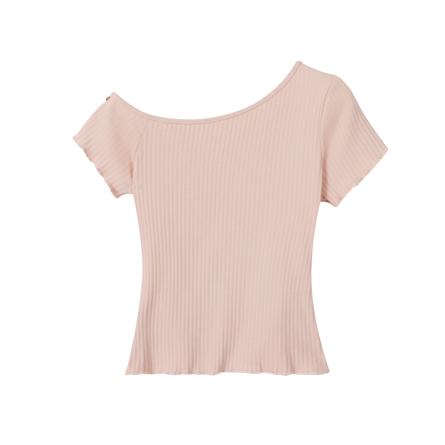 Apricot Off-Shoulder Top for Women - Summer 2025 Short-Sleeve Blouse, Casual OOTD, Vacation Essential, Trendy Fashion Piece