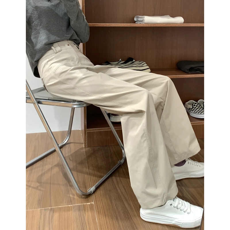 Apricot Straight-Leg Casual Pants for Women, Plus Size Flattering Wide-Leg Work Trousers, 2025 Fashion Trend