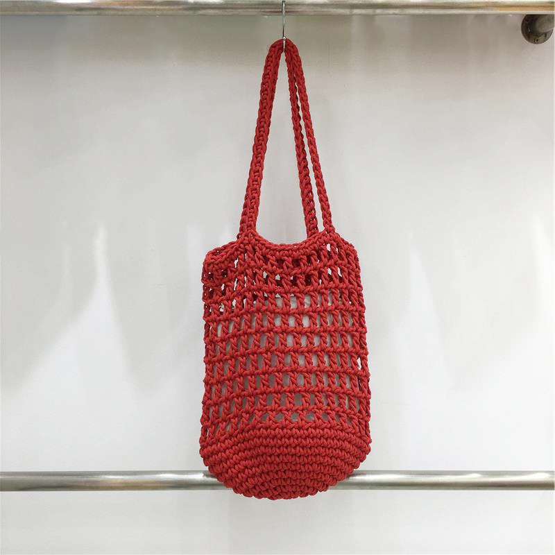 Artistic Forest Style Woven Bucket Tote Bag – Hollow Fishing Net Design, Korean Wind Ins Shoulder Bag for Vacation Artistic Forest Style Woven Bucket Tote Bag – Hollow Fishing Net Design, Korean Wind Ins Shoulder Bag for Vacation