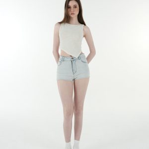 Asymmetrical Fitted Strap Knit Top with Micro透字领 - Trendy Y2K Style for Stylish Layering and Modern Looks