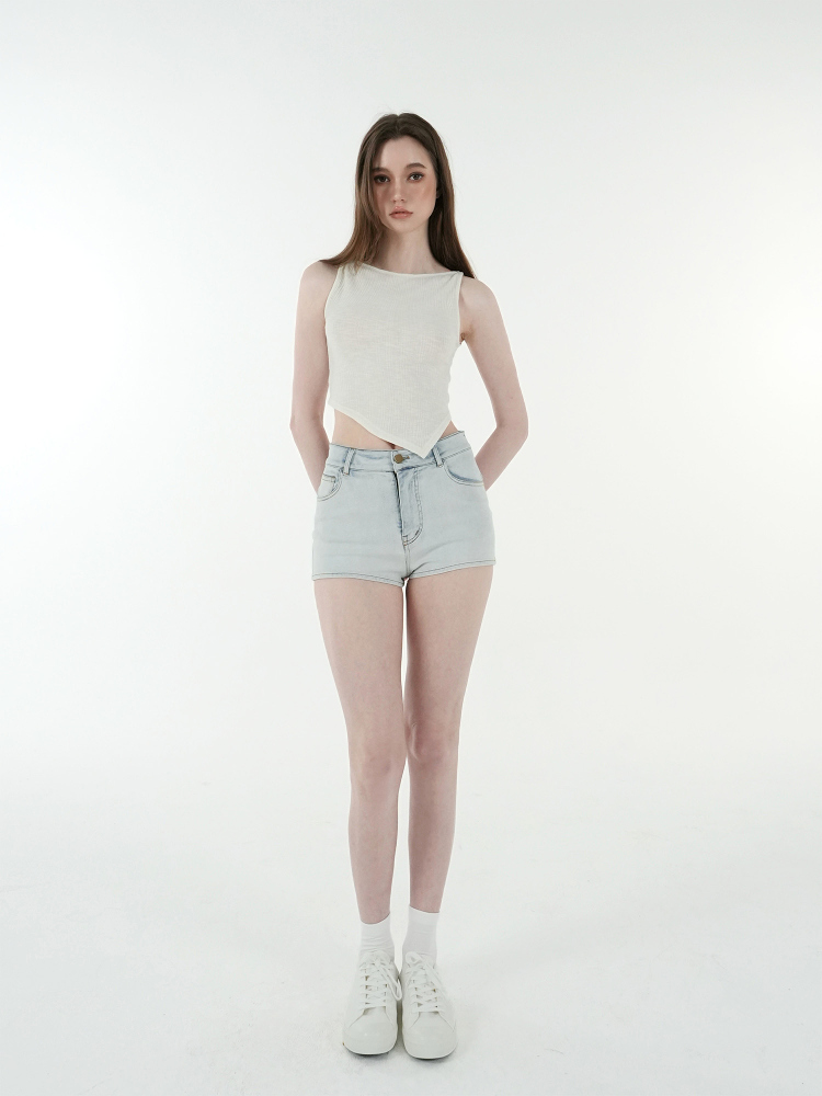 Asymmetrical Fitted Strap Knit Top with Micro透字领 - Trendy Y2K Style for Stylish Layering and Modern Looks Asymmetrical Fitted Strap Knit Top with Micro透字领 - Trendy Y2K Style for Stylish Layering and Modern Looks