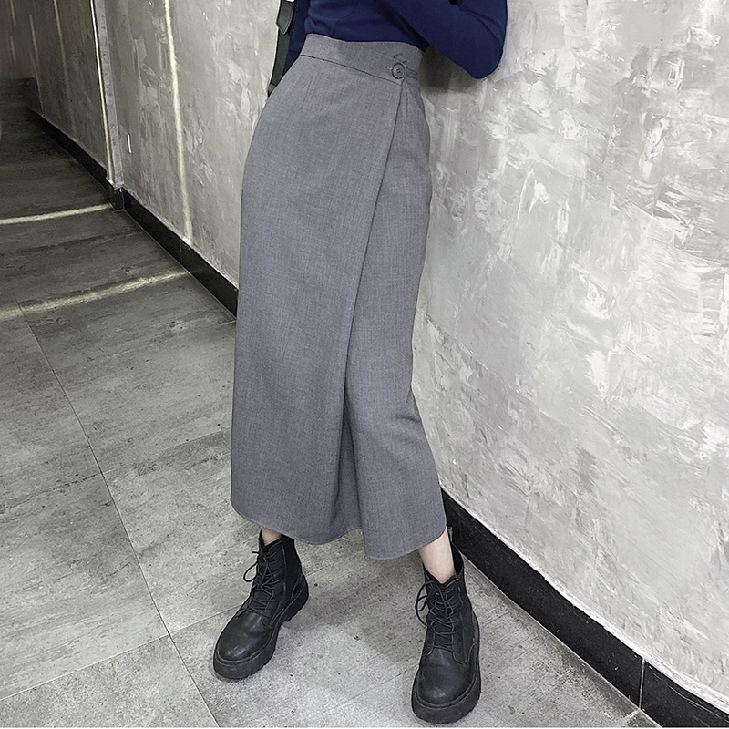 Asymmetrical Irregular Half Skirt with Back Slit - High-Waisted Slimming Button Wrap Midi Skirt for Women - Spring/Summer Fashion 2025