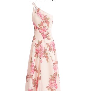 Asymmetrical Shoulder Strap Printed Dress for Women - 2025 Summer Vacation Style, Trendy Long Skirt, Chic French Design