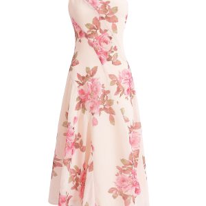 Asymmetrical Shoulder Strap Printed Dress for Women - 2025 Summer Vacation Style, Trendy Long Skirt, Chic French Design