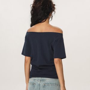 Asymmetrical Slim Fit Short Sleeve T-Shirt for Women - Spicy Girl American Style Summer Top, Unique 90s Inspired Fashion