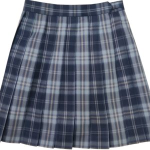 Authentic JK Plaid Pleated Skirt - A-line Checkered Midi Skirt for Women - Y2K Inspired Sea Night Design