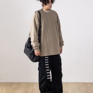 Autumn Minimalist Breathable Waffle Long Sleeve T-Shirt for Men - Loose Fit Round Neck Casual Wear Trend