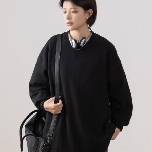 Autumn Minimalist Breathable Waffle Long Sleeve T-Shirt for Men - Loose Fit Round Neck Casual Wear Trend