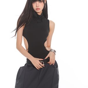 Backless Cross Slimming Jumpsuit Shorts - 2025 Summer Vietnamese Niche Design for Trendy Y2K Style
