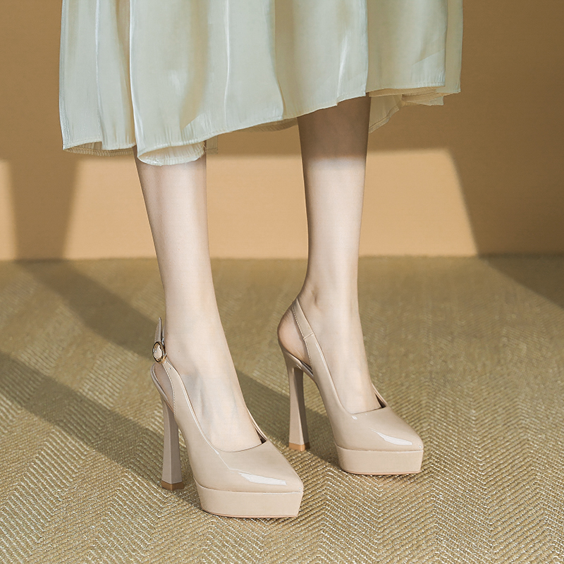 Backless Women's Sandals - 2025 Spring/Summer One-Strap High Heels with 12CM Stiletto and Platform - Chic and Stylish Footwear