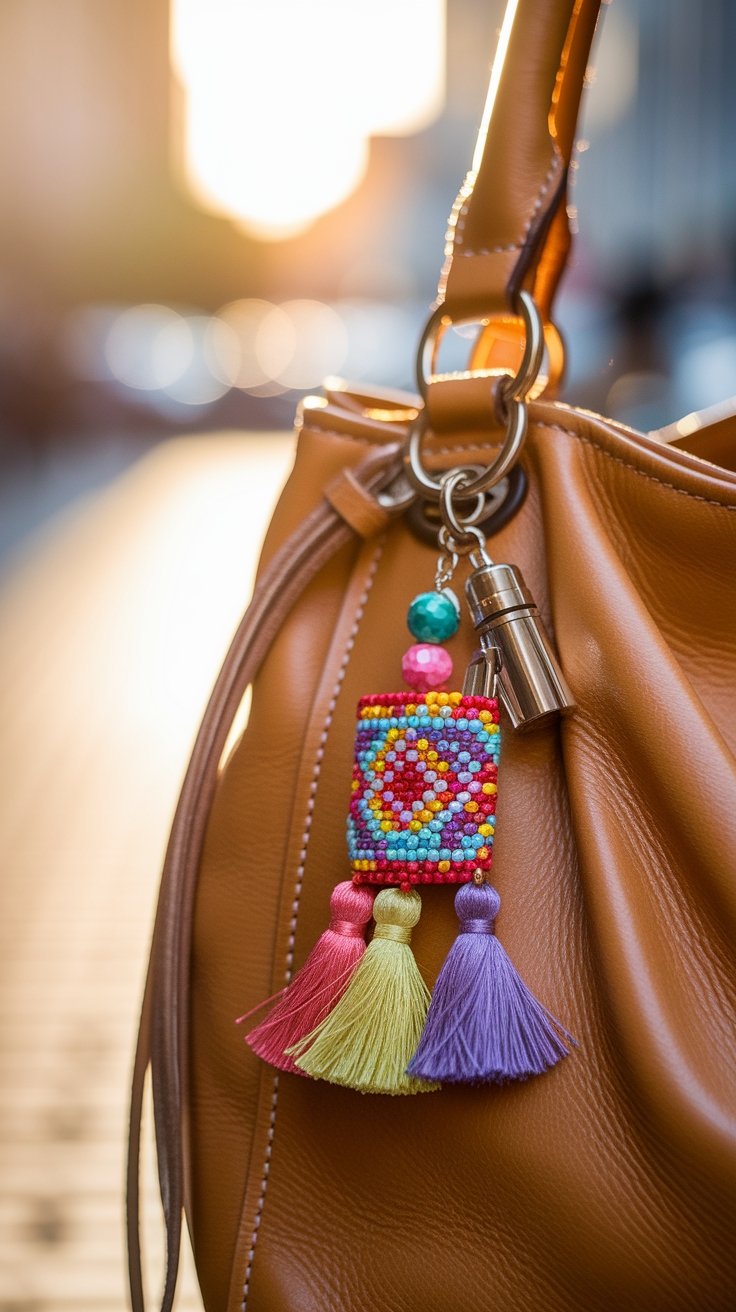 Cute Bag Keychain Ideas to Enhance Your Bag's Look outfit idea