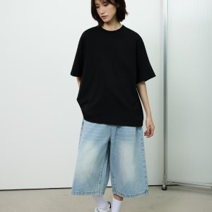 Basic Design Short-Sleeve T-Shirt for Men with Closed Front Shoulder Seam, Loose American Style, Versatile Casual Tee