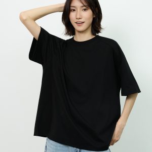 Basic Design Short-Sleeve T-Shirt for Men with Closed Front Shoulder Seam, Loose American Style, Versatile Casual Tee