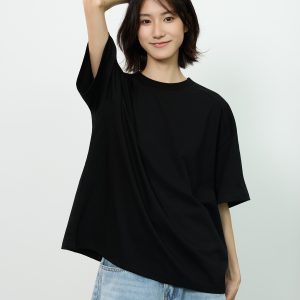 Basic Design Short-Sleeve T-Shirt for Men with Closed Front Shoulder Seam, Loose American Style, Versatile Casual Tee