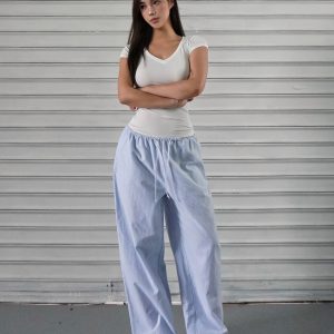 Basic Four-Color V-Neck Fitted Short Sleeve Versatile Top - Trendy Essential for Casual Chic Outfits