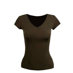 Basic Four-Color V-Neck Fitted Short Sleeve Versatile Top - Trendy Essential for Casual Chic Outfits