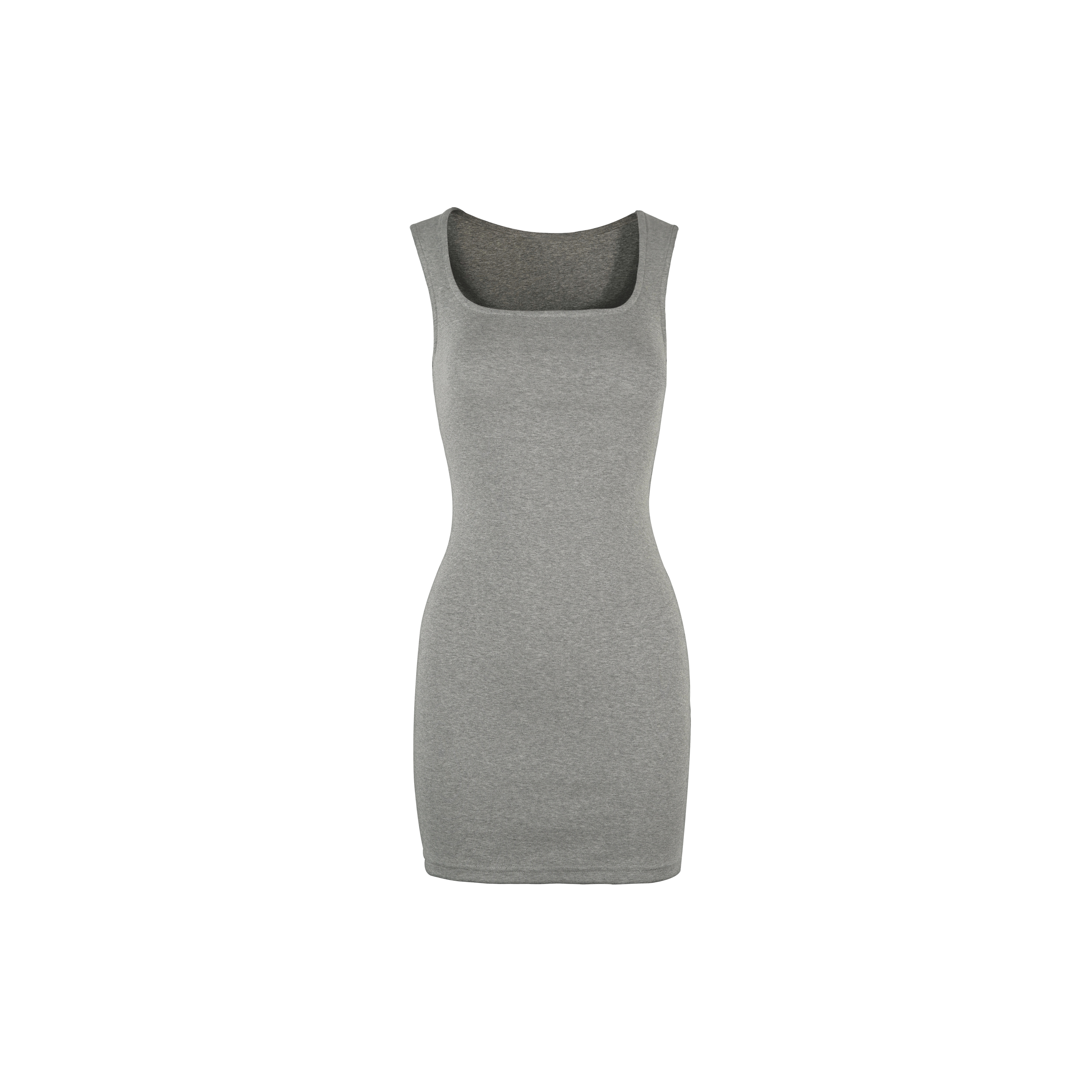 Basic Square Neck Sleeveless Fitted Stretchy Bodycon Dress - Perfect for 90s or Y2K Style, Essential for Every Wardrobe
